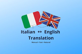 translate italian to english and english to italian manually