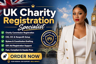 register UK charity cio and US 501c3 nonprofit with bylaws