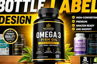 design premium bottle label, product label, cbd label, and packaging design