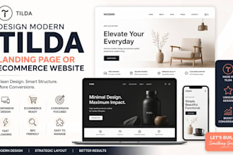design modern tilda landing page or ecommerce website
