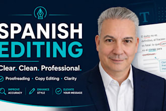 proofread and edit spanish articles, reports, and professional documents