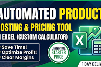 build an automated excel tool for product costing and pricing