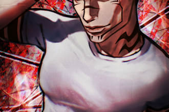 draw semi realistic or anime bust up character illustration