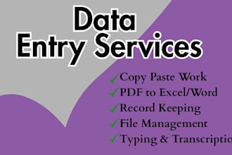 do data entry, copy paste and record keeping