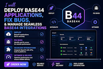 deploy base44 applications fix bugs and manage seamless base44 integration