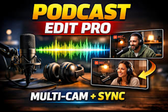 edit podcast video and audio professionally with multi camera sync