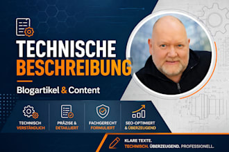 write clear german technical product descriptions and landingpages