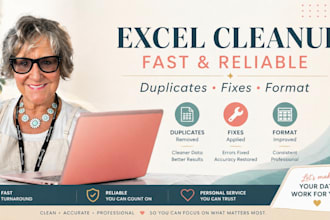 providing excel 365 help, spreadsheet cleanup, formulas, and data entry