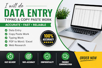 data entry, copy paste and typing work