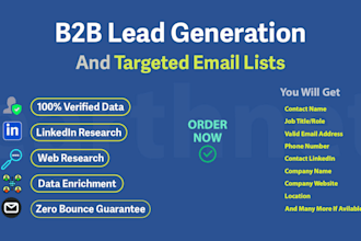 b2b lead generation, email list and prospect listing