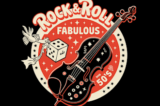 design a vintage rock band logo with retro vibes