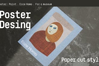 design a unique paper cut collage poster