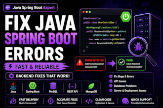 fix java spring boot errors and backend bugs fast