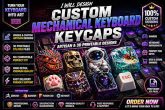 design custom mechanical keyboard keycaps and artisan 3d printable models