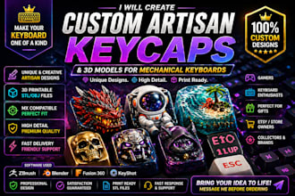 create custom artisan keycaps and 3d models for mechanical keyboards