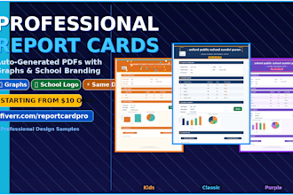 generate professional student report cards with graphs