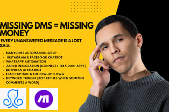 setup manychat automation, manychat chatbot, instagram chatbot, zapier, botpress