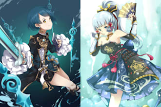 create character, waifu, or fan art in sfw or nsfw anime art