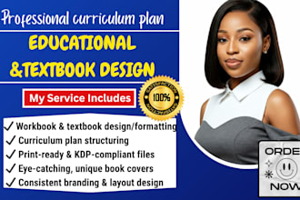 design, format educational workbook, textbook, curriculum plan, kdp book cover
