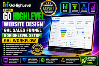gohighlevel website design, ghl sales funnel, gohighlevel setup, ghl workflow