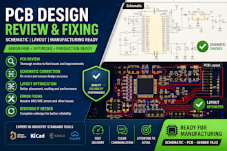 review and fix your pcb design, layout and schematic for manufacturing