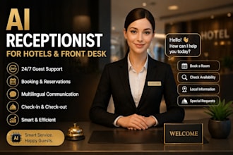 do ai avatar receptionist,digital virtual assistant,hotel office greeting avatar