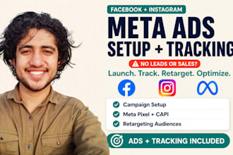 set up meta ads for facebook and instagram with pixel capi for leads and sales