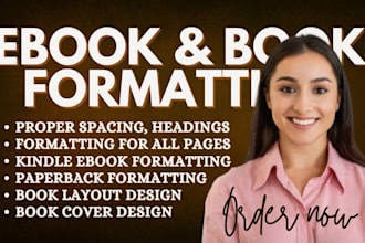 do book formatting, book cover design, kindle ebook formatting, layout design