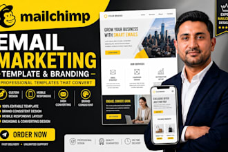 design mailchimp email newsletter template branding for business