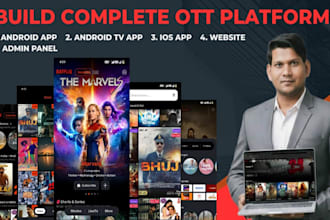 build flutter android tv app, streaming app, ott platform with admin panel