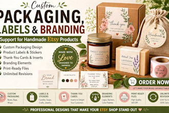 do custom packaging labels branding support for handmade etsy products