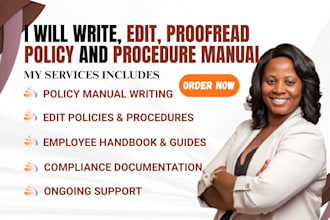 write, edit, proofread home care, group home, policy and procedures manual