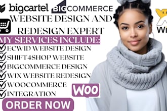 design ecwid store redesign bigcartel website bigcommerce wix design shift4shop