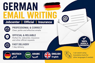 write german emails for jobcenter and official use