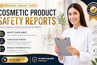 toxicology report safety data sheet mos for cosmetic product eu cpnp uk scpn