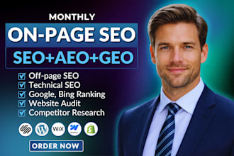 do onpage and technical SEO, GEO, aeo for wix, wordpress, squarespace or weebly