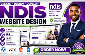 create, design and develop your ndis website perfectly on wordpress or wix