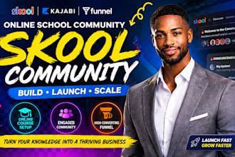 set up, design, and manage your skool community, course, and sales funnel