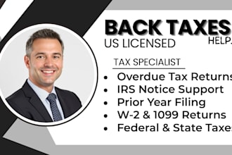 prepare overdue tax returns and help resolve back taxes