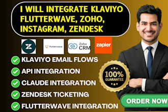 integrate klaviyo flutterwave zoho crm instagram ads notion zendesk claude
