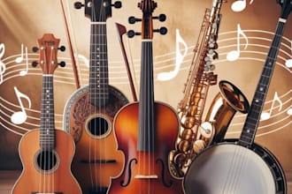 ukulele mandolin violin fiddle harmonica saxophone banjo to your song