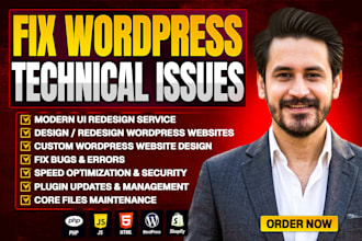 do wordpress website maintenance, updates, bug fixing and technical support