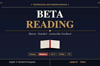 beta read and give detailed feedback on your manuscript