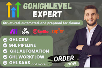 set up ghl CRM, ghl pipeline, ghl workflow automation, ghl lead management