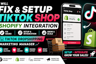 fix setup tiktok shop shopify integration tik tok dropshipping marketing manager