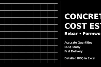 do concrete, rebar, formwork and trenching takeoff with cost estimation