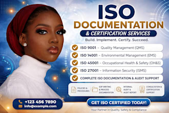 give iso 9001, 14001 45001 documentation and certification