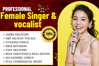 be female singer songwriter for edm pop rock jingles and intro