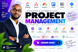 setup clickup asana monday crm trello project management automation
