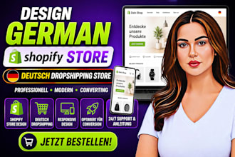 design shopify store, clothing dropshipping store, german shopify store design